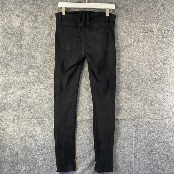 Mcguire Pants 27 Vegan Suede Black Newton Skinny Mid Rise Stretch - Picture 4 of 14